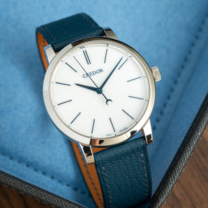 Navy Chevre Slim Strap