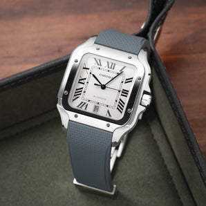 Grey Sailcloth CTS Rubber Strap for Cartier Santos de Cartier