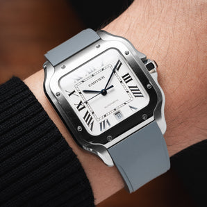 Grey CTS Rubber Strap for Cartier Santos de Cartier