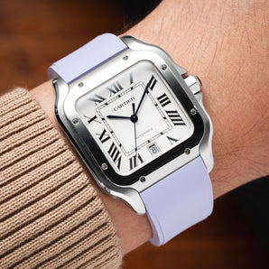 Lavender CTS Rubber Strap for Cartier Santos de Cartier