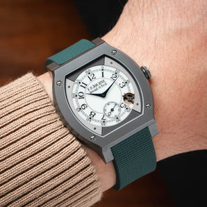 Emerald Green Sailcloth CTS Rubber Strap for F.P. Journe Élégante
