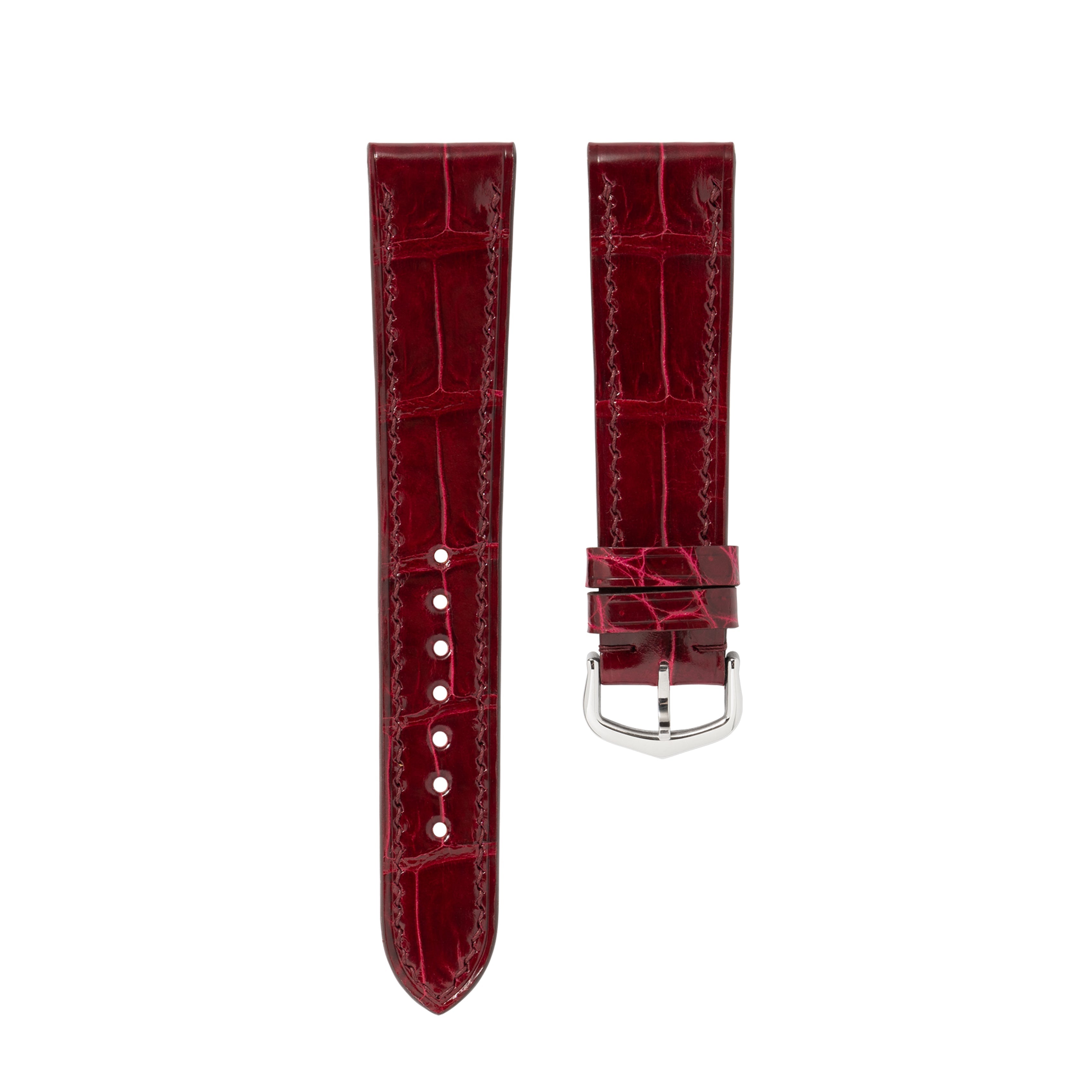 Glossy Wine Red Crocodile Cartier Tank Strap – Delugs B2B