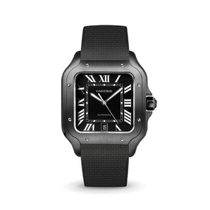 Black Sailcloth CTS Rubber Strap for Cartier Santos de Cartier