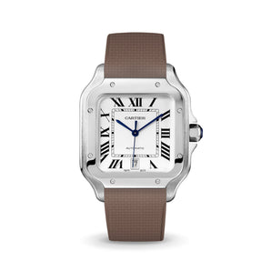 Brown Sailcloth CTS Rubber Strap for Cartier Santos de Cartier