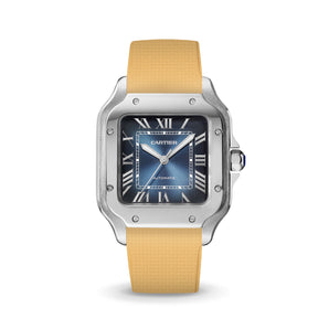 Gold Sailcloth CTS Rubber Strap for Cartier Santos de Cartier