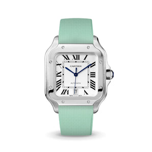 Mint Green Sailcloth CTS Rubber Strap for Cartier Santos de Cartier