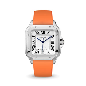 Orange CTS Rubber Strap for Cartier Santos de Cartier