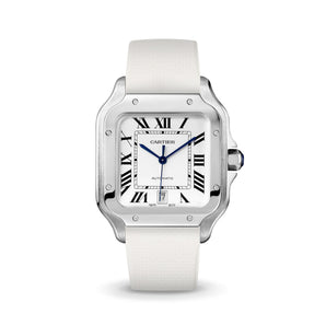 White Sailcloth CTS Rubber Strap for Cartier Santos de Cartier