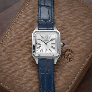 Matte Navy Alligator Cartier Santos-Dumont Strap