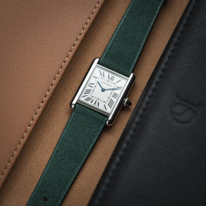 Green Alcantara Strap for Cartier Tank