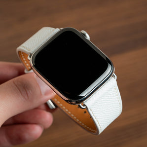White Epsom Slim Strap for Apple Watch