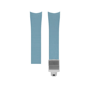 Baby Blue Curved CTS Rubber Strap for MB&F MAD1