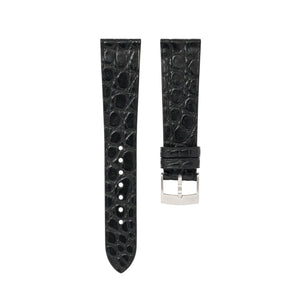 matte-black-crocodile-flank-leather-stitchless-watch-strap