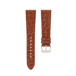 Matte Cognac Alligator Flank Stitchless Strap