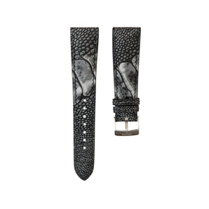 Nubuck Black Ostrich Signature Strap