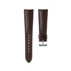 Dark Brown Saffiano Signature (Curved) Strap