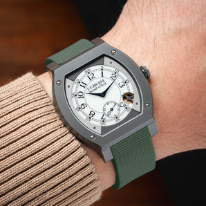 Olive Green Sailcloth CTS Rubber Strap for F.P. Journe Élégante