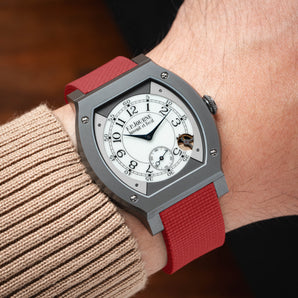 Red Sailcloth CTS Rubber Strap for F.P. Journe Élégante